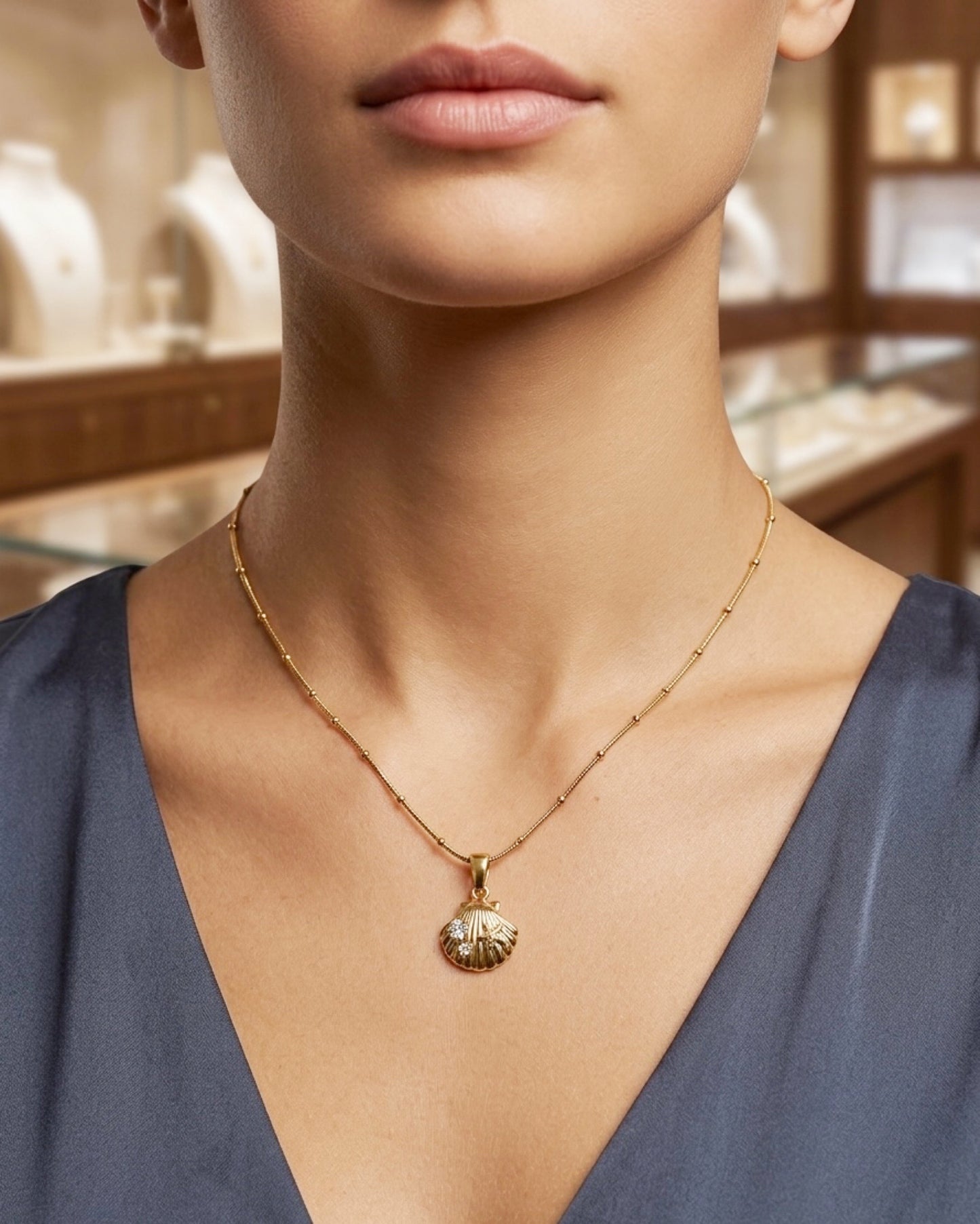 Shell Pendant Chain Necklace
