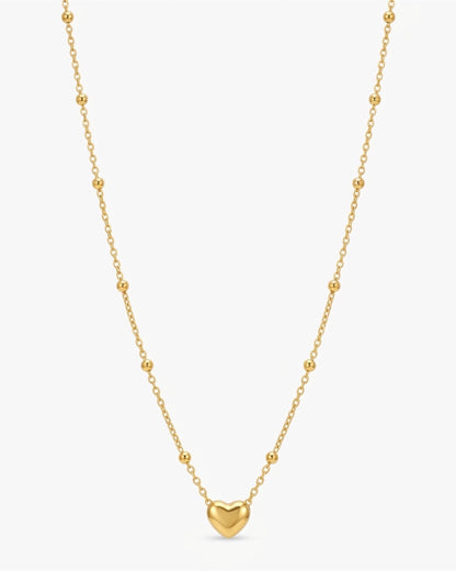 Gold-Plated Heart Pendant Chain Necklace