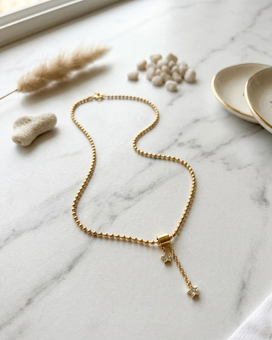Star Charms Beaded Chain Necklace