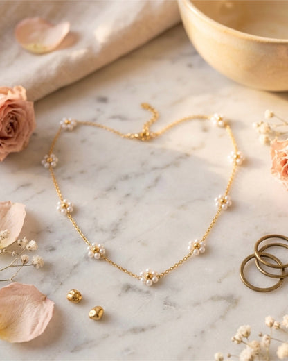 Daisy Flower Chain Necklace