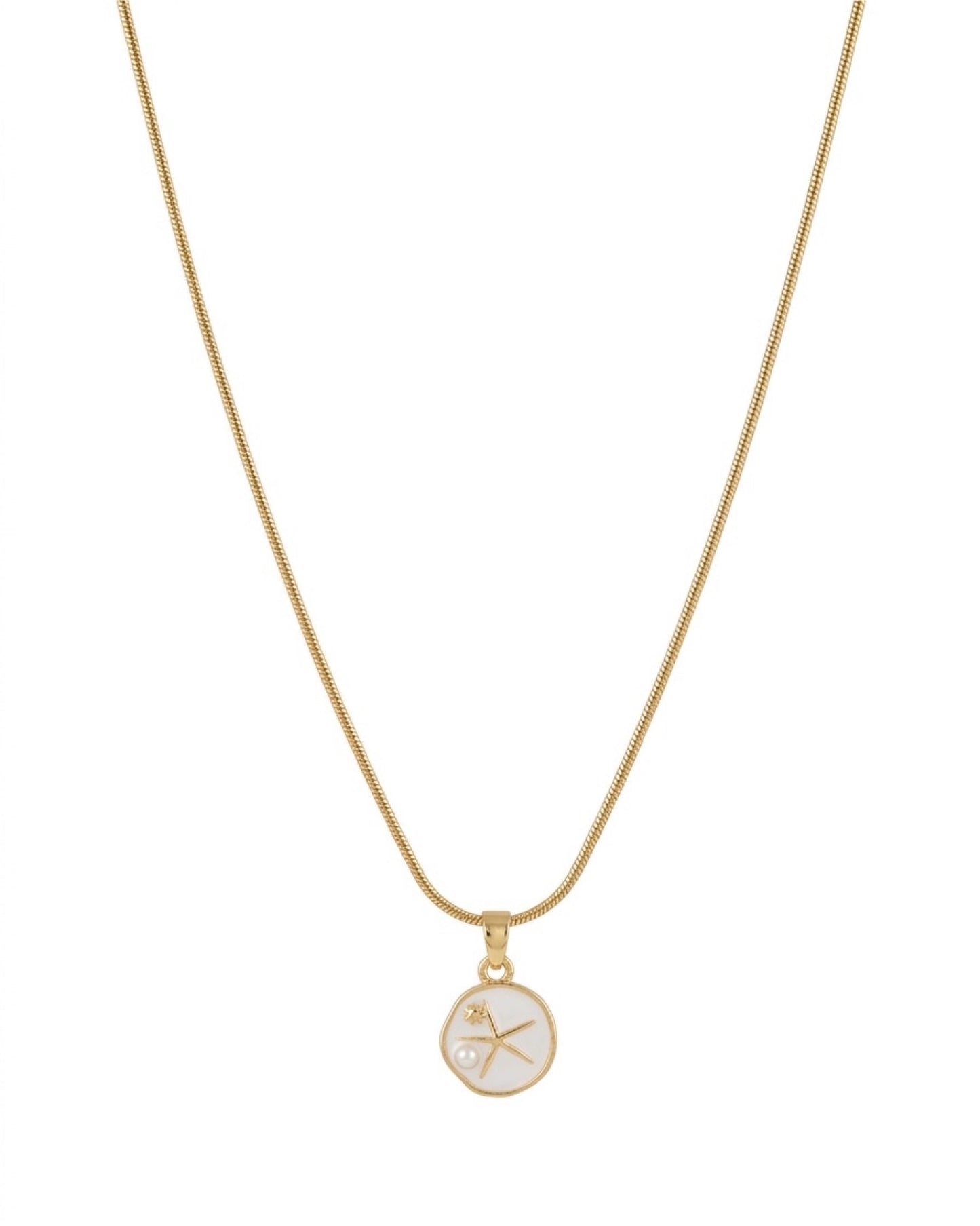 Enamel White Starfish Chain Necklace
