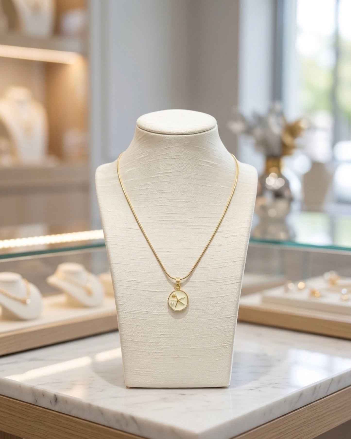 Enamel White Starfish Chain Necklace