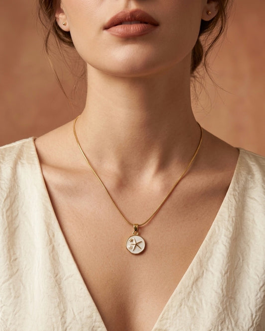 Enamel White Starfish Chain Necklace