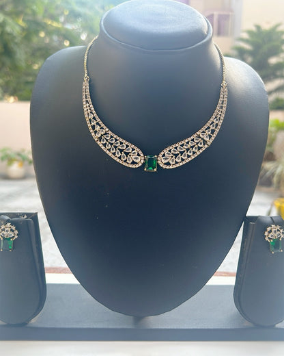 Emerald Green AD Necklace Set