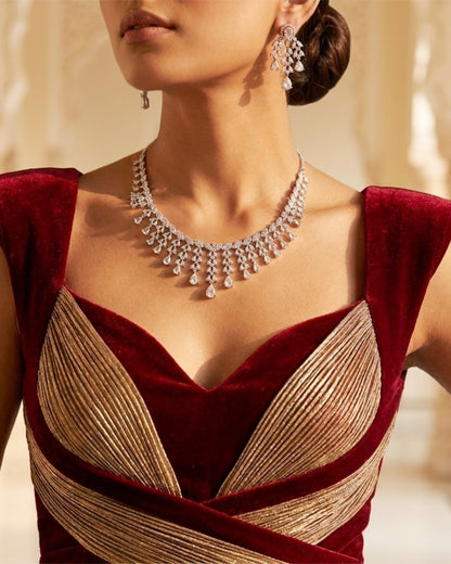 Intricate Waterfall Necklace Set