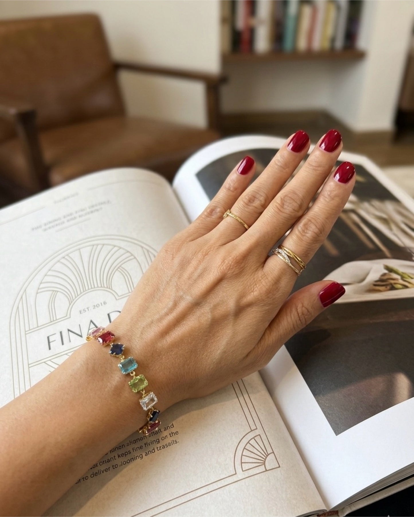 Multi Color Stone Bracelet