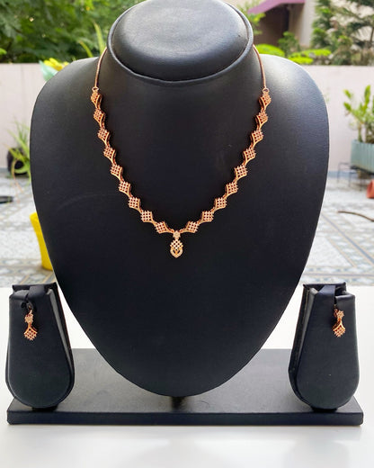 Rose Gold Elara CZ Necklace Set