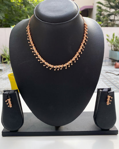 Celeste Fringe CZ Necklace Set