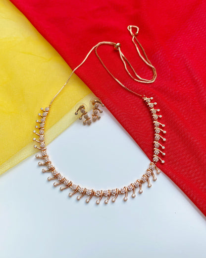 Celeste Fringe CZ Necklace Set