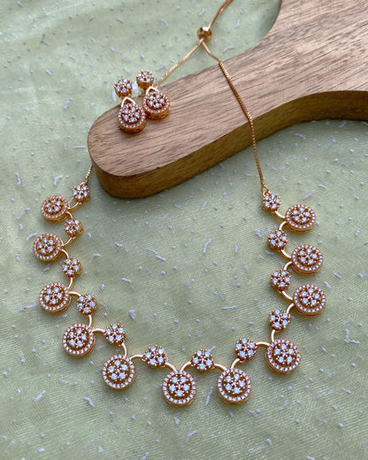Rose Gold Evelyn CZ Necklace Set