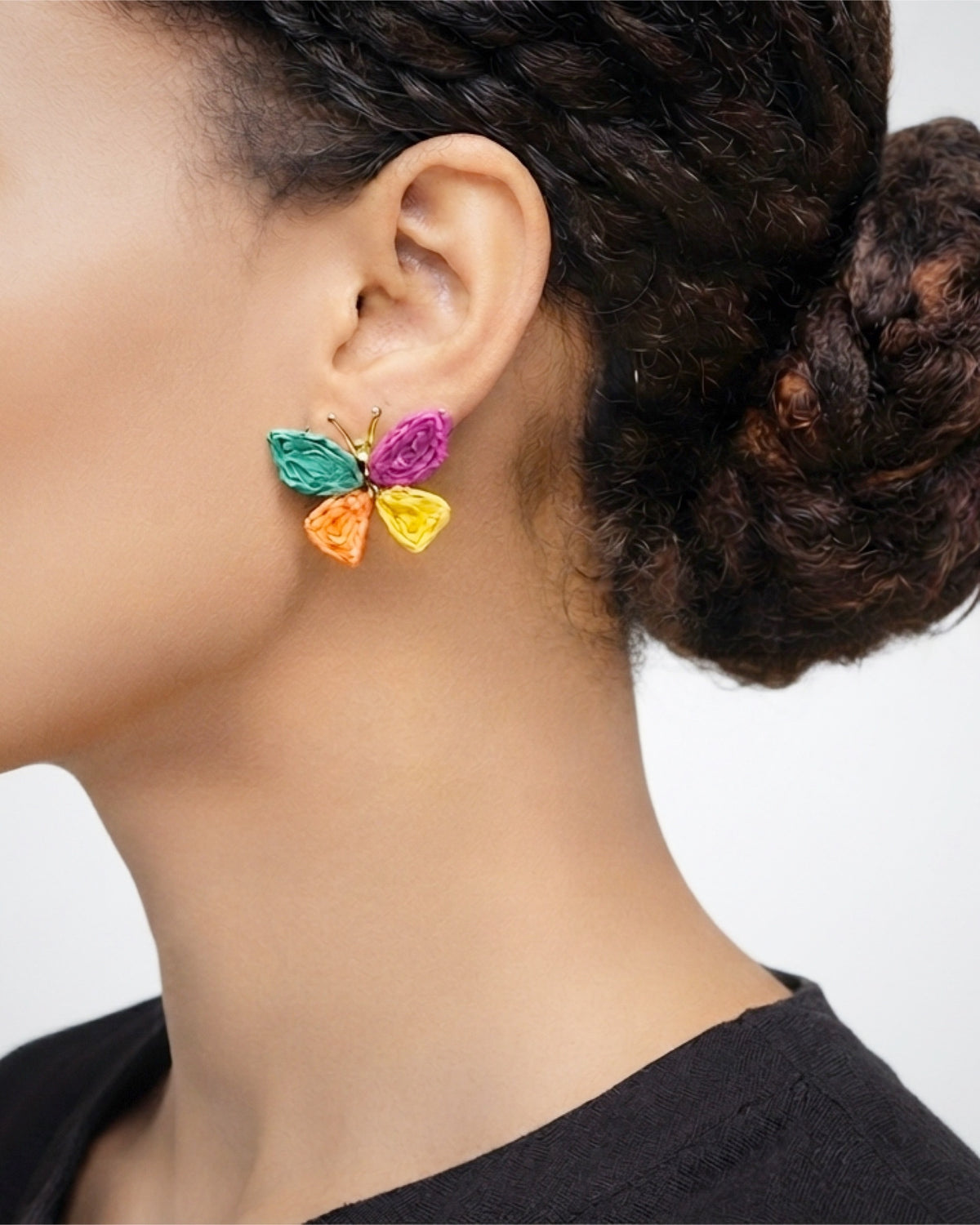 Colorful Raffia Butterfly Earring