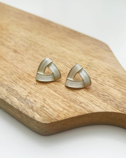 Enamel Geometric Stud Earring