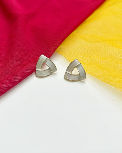 Enamel Geometric Stud Earring
