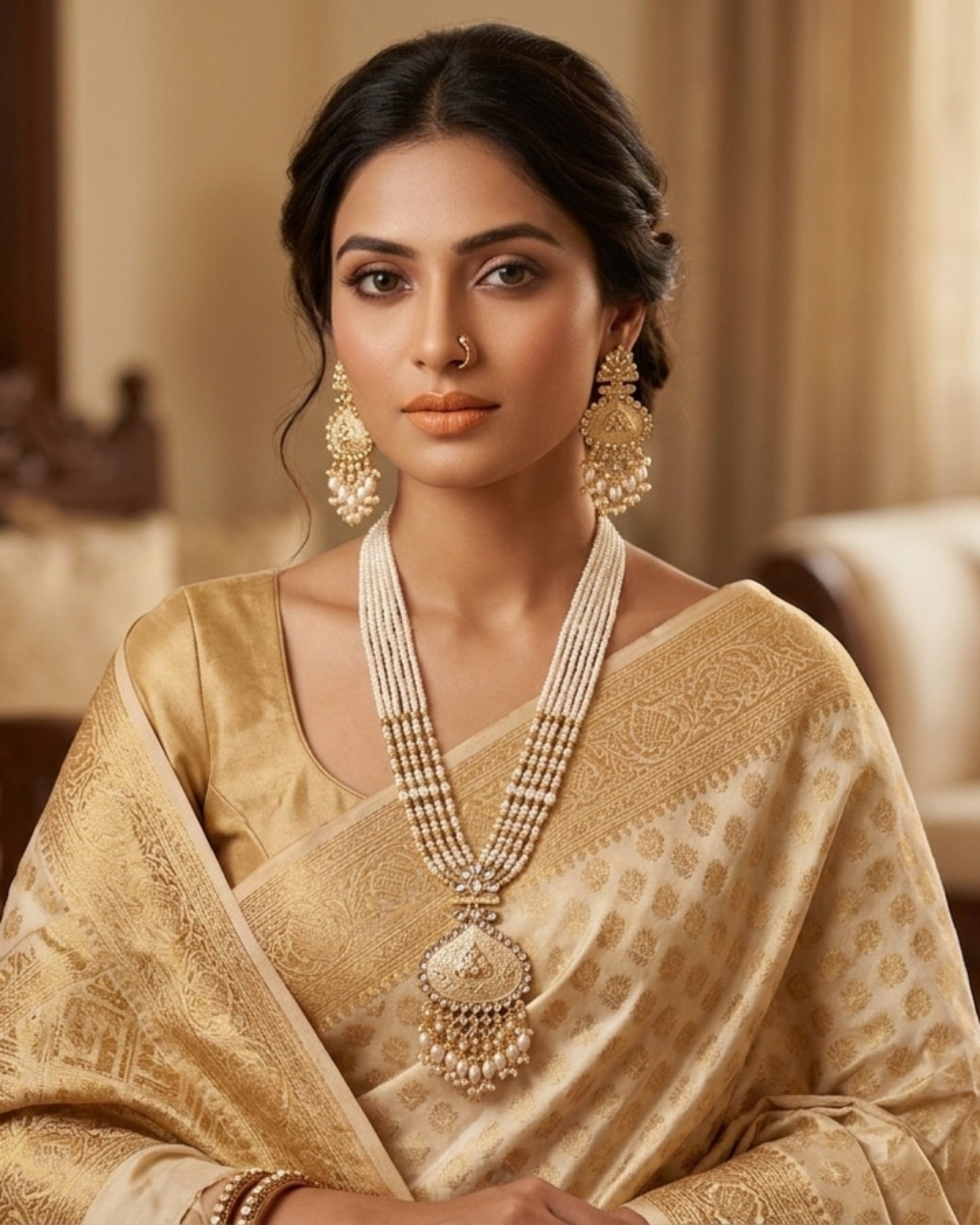 Imperial Pearl Rani Haar Necklace Set