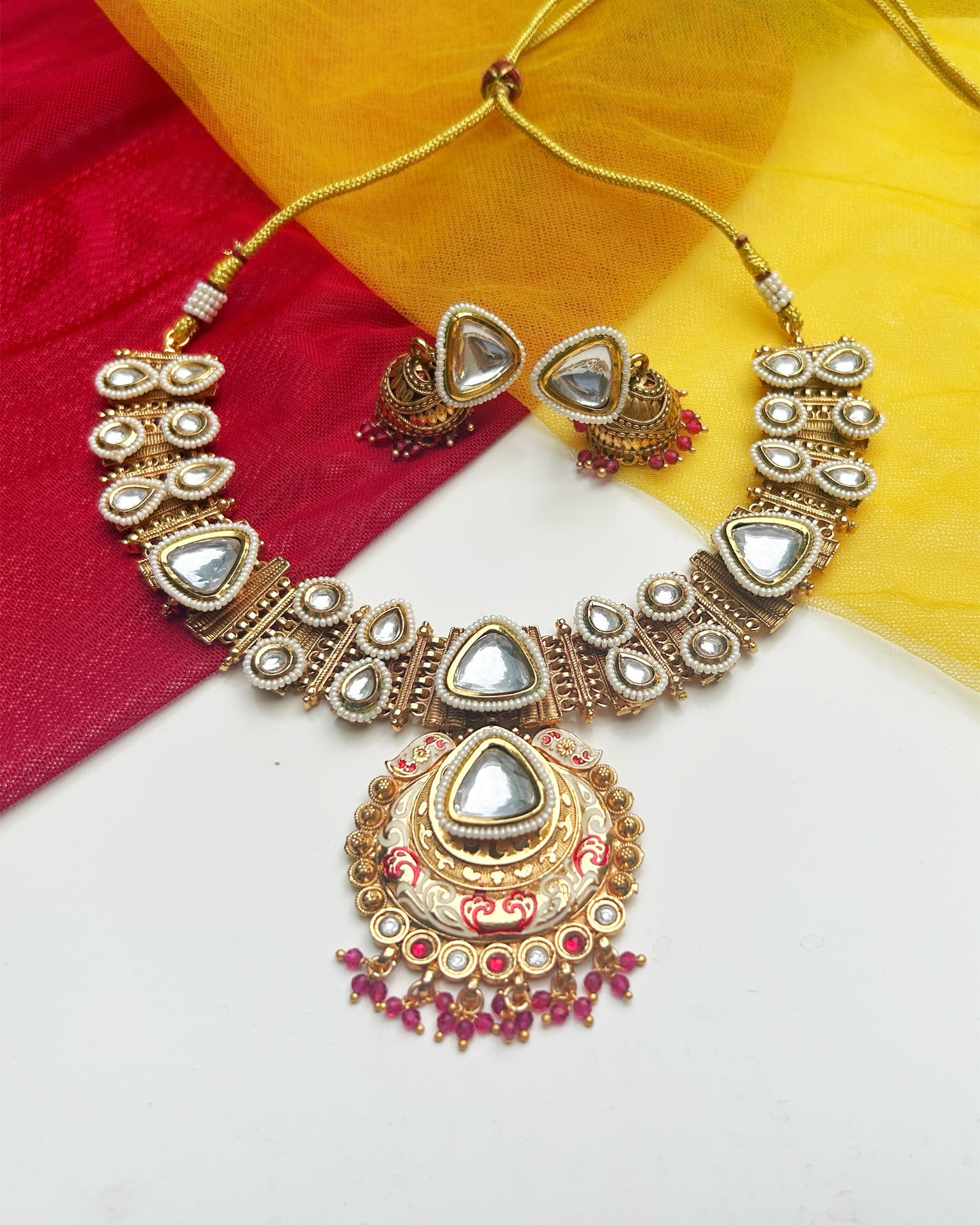 Gulnar Blossom Kundan Necklace Set